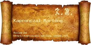 Kapronczai Marléne névjegykártya